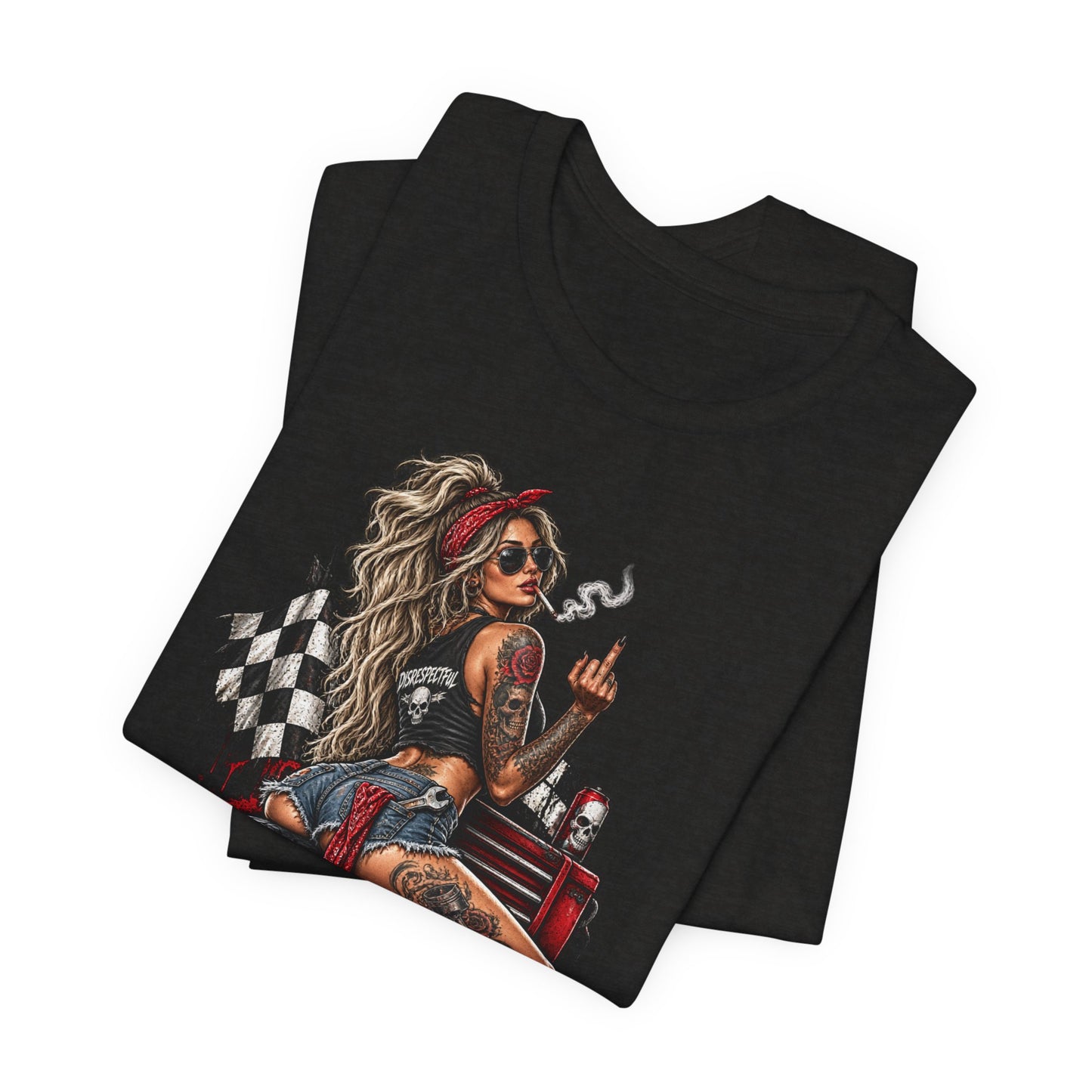 Disrespectful Apparel Biker Girl Graphic Tee