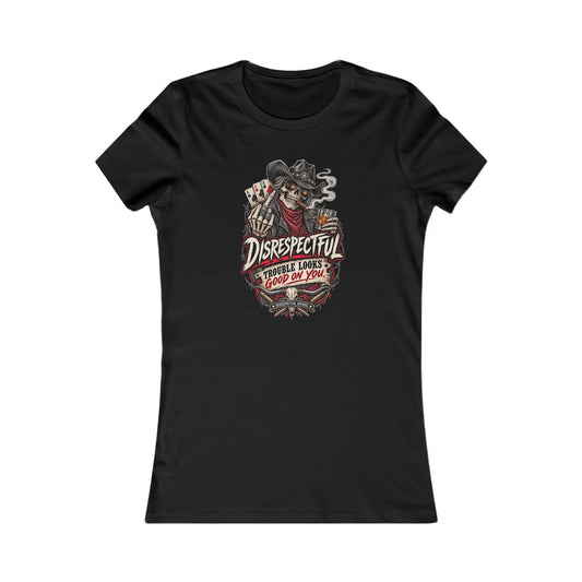 Disrespectful Skull Cowboy — Women's Favorite Graphic Tee