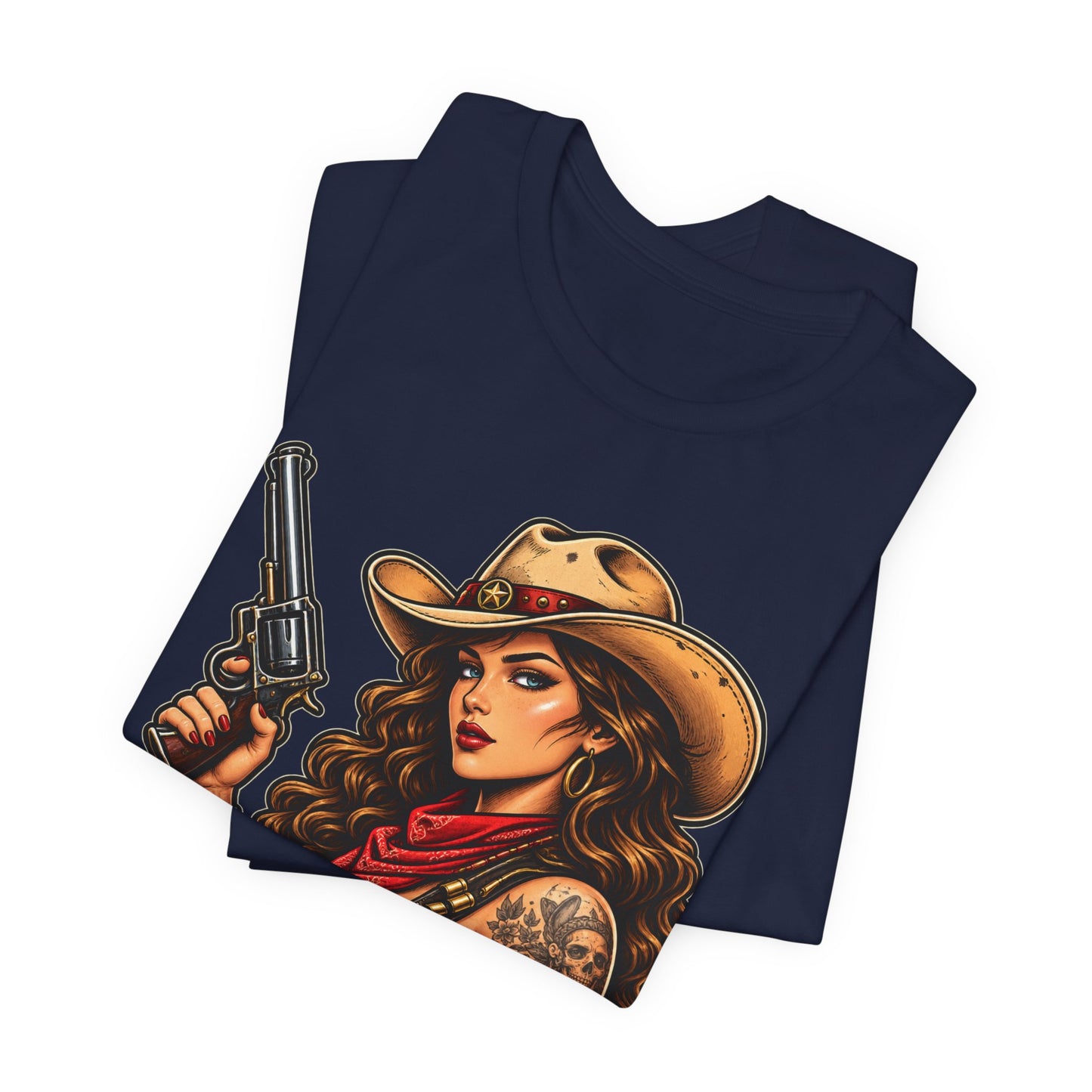 Cowgirl Graphic Tee - "I'm Your Huckleberry" Retro Western Tee