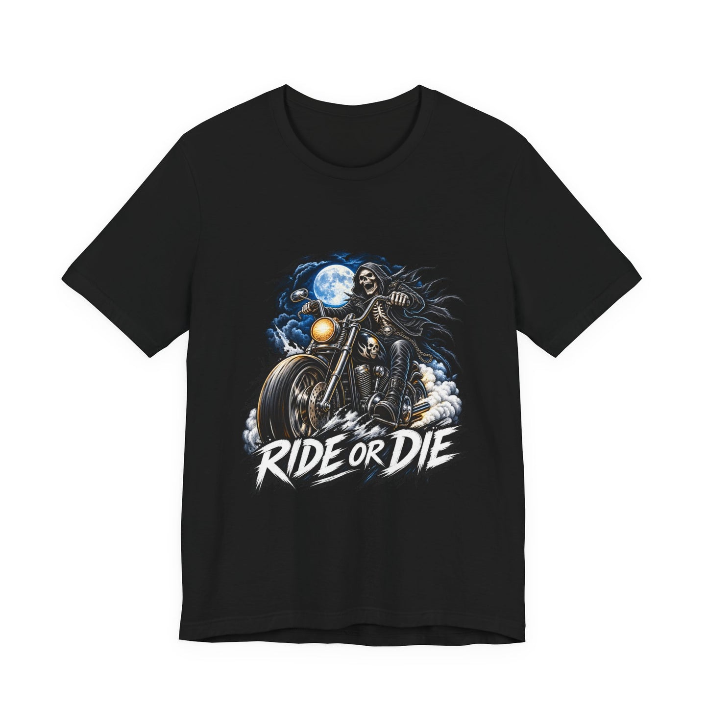 Ride or Die Motorcycle Tee — Biker Skull Rider Graphic Shirt