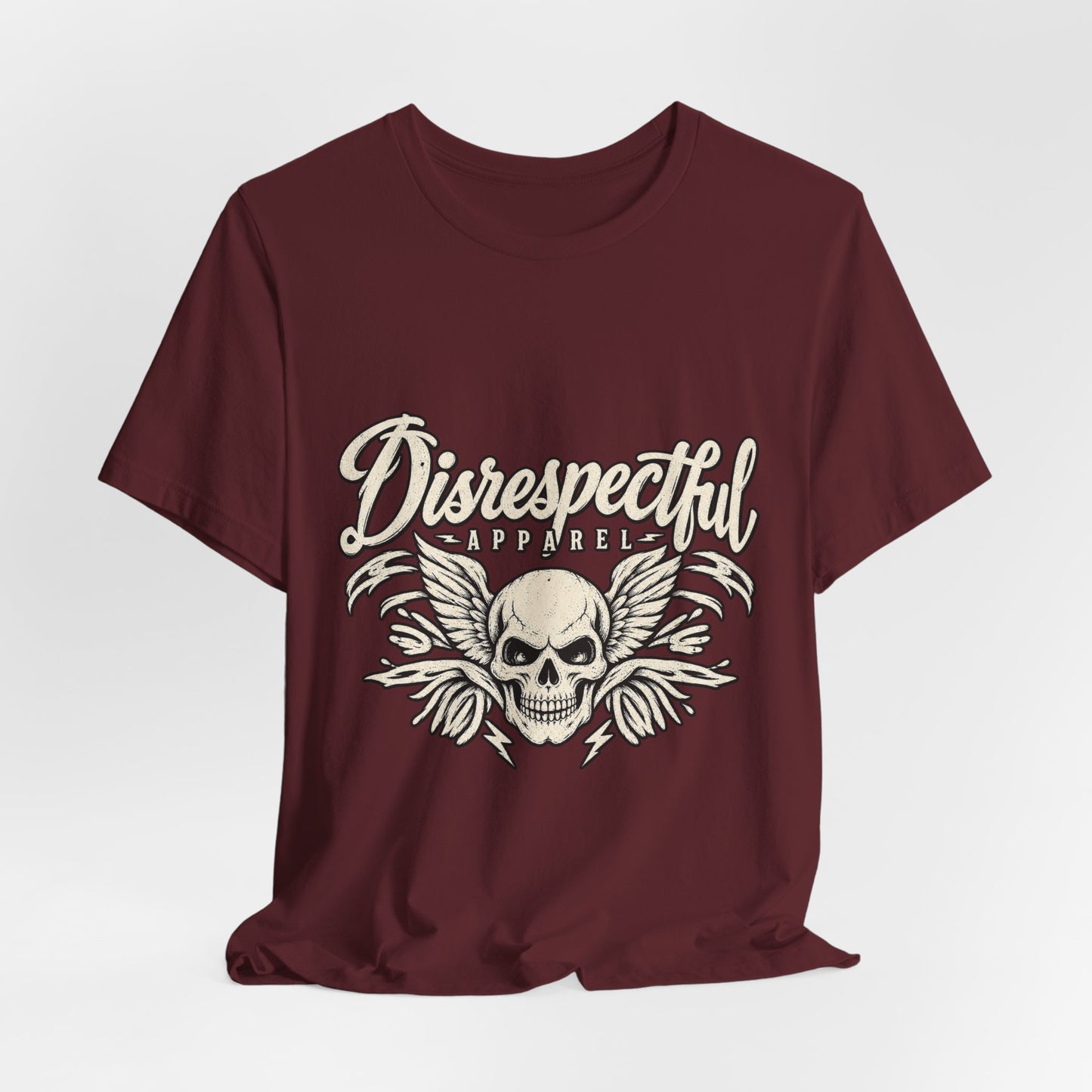 Disrespectful Apparel Skull Tee - Vintage Winged Skull Graphic Shirt