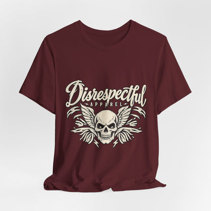 Disrespectful Apparel Skull Tee - Vintage Winged Skull Graphic Shirt