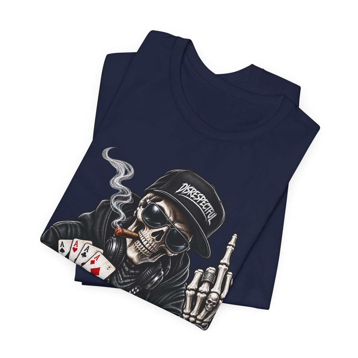 Skull Poker Tee — Skeleton Gambler Graphic Tee