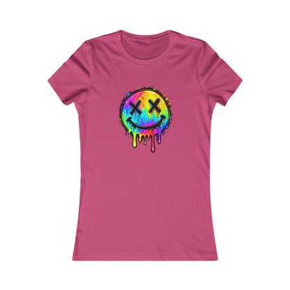 Rainbow Drip Smiley — Women's Favorite Graphic Tee