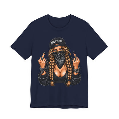 Bandana Girl Tattoo Tee — "Disrespectful" Streetwear Graphic Tee