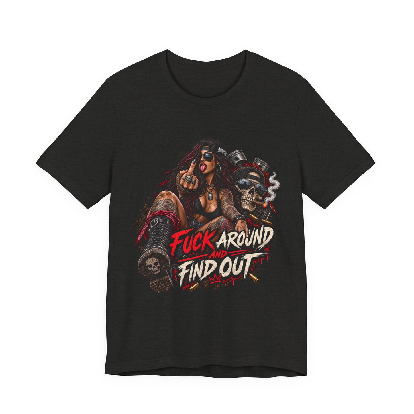 Rebel Biker Tee — “Fuck Around and Find Out” Graphic T‑Shirt