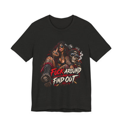 Rebel Biker Tee — “Fuck Around and Find Out” Graphic T‑Shirt