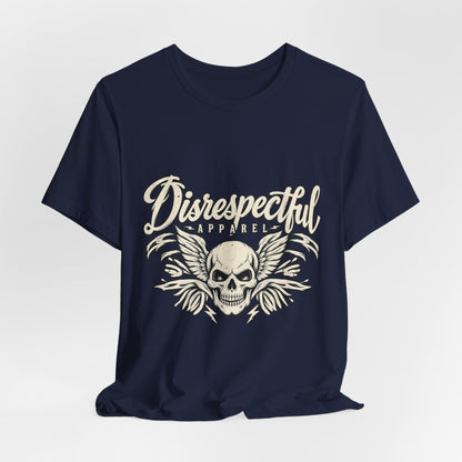 Disrespectful Apparel Skull Tee - Vintage Winged Skull Graphic Shirt