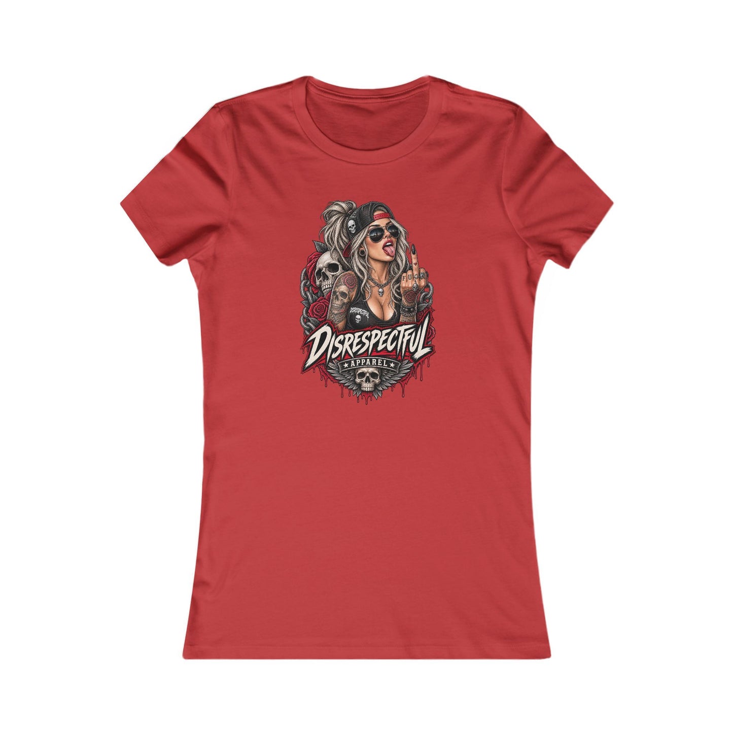 Defiant Pin-Up Skull — Women's Favorite Graphic Tee