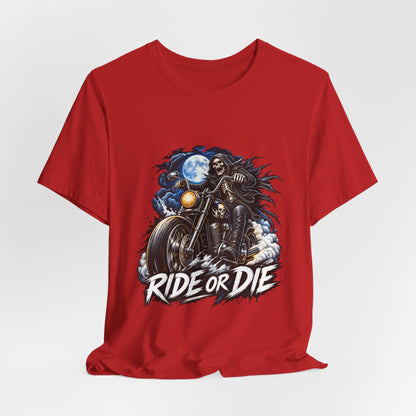 Ride or Die Motorcycle Tee — Biker Skull Rider Graphic Shirt