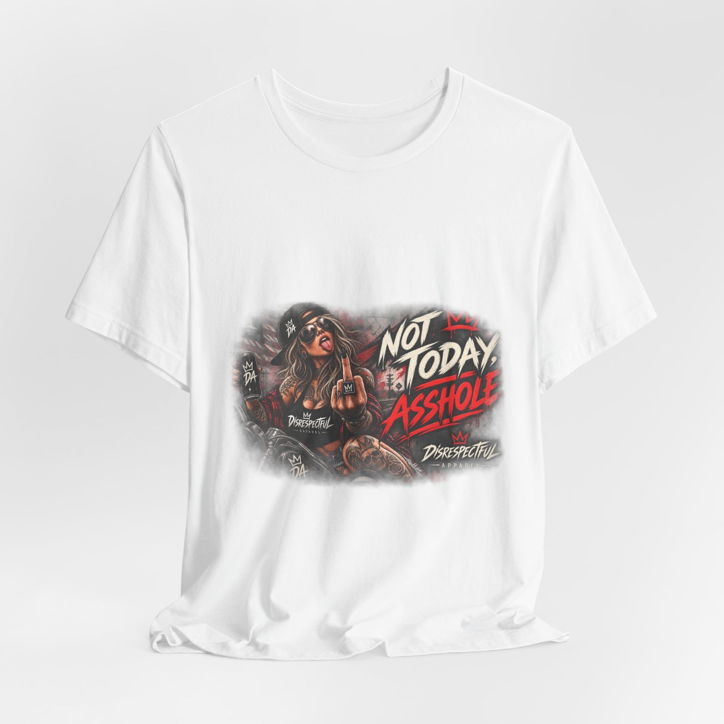 Not Today Asshole Graphic Tee — Sassy Retro Biker Girl Shirt