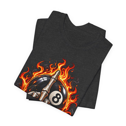 Flaming Skeleton 8-Ball Tee — Billiards Rock Tee