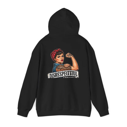 Rosie the Riveter — Disrespectful — Back-Print Graphic Hoodie