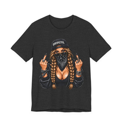 Bandana Girl Tattoo Tee — "Disrespectful" Streetwear Graphic Tee