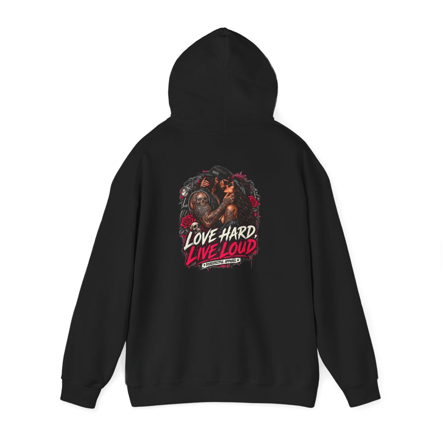Love Hard, Live Loud — Back-Print Graphic Hoodie
