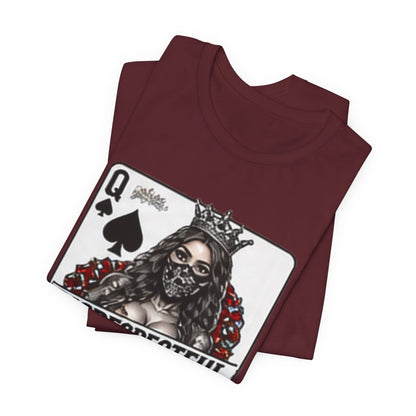 Queen of Spades 'Disrespectful' Graphic Tee — Playing Card Skull Design