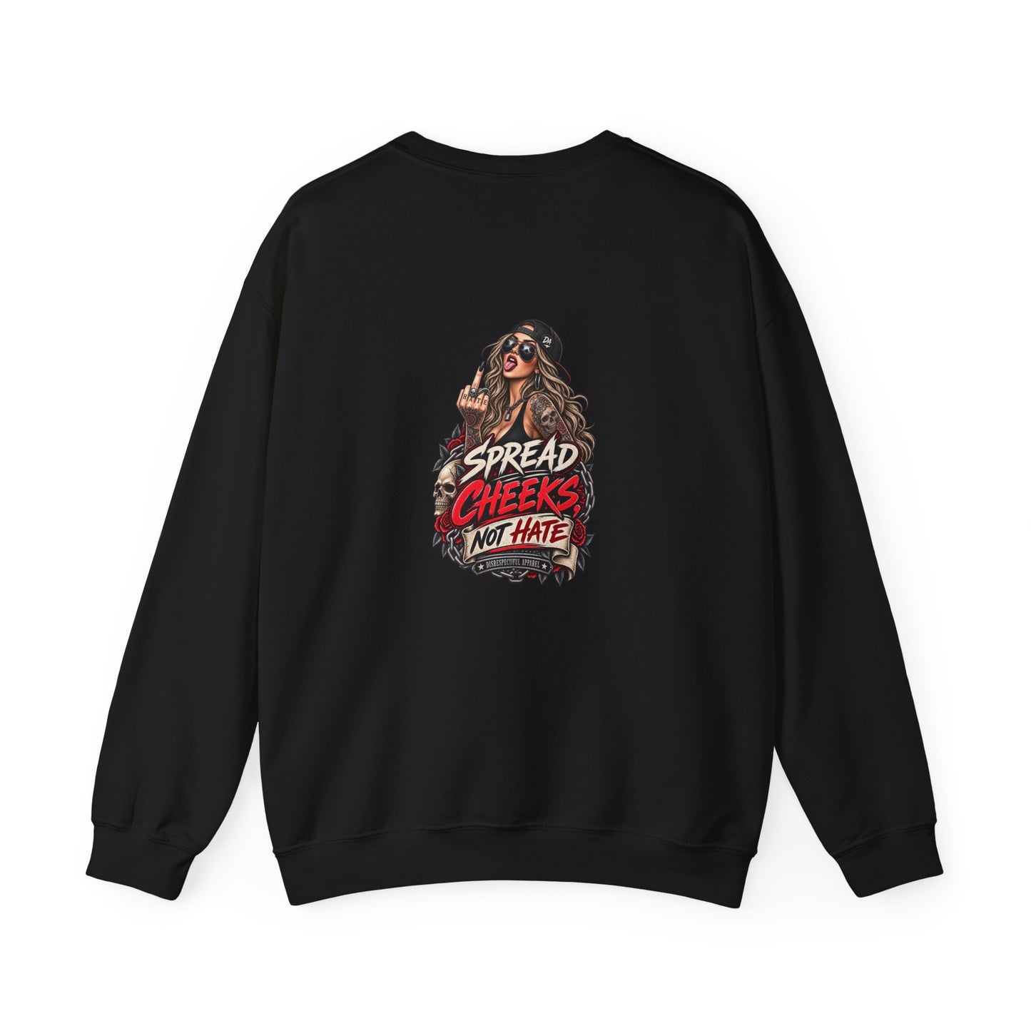 Spread Cheeks Not Hate — Back-Print Graphic Crewneck