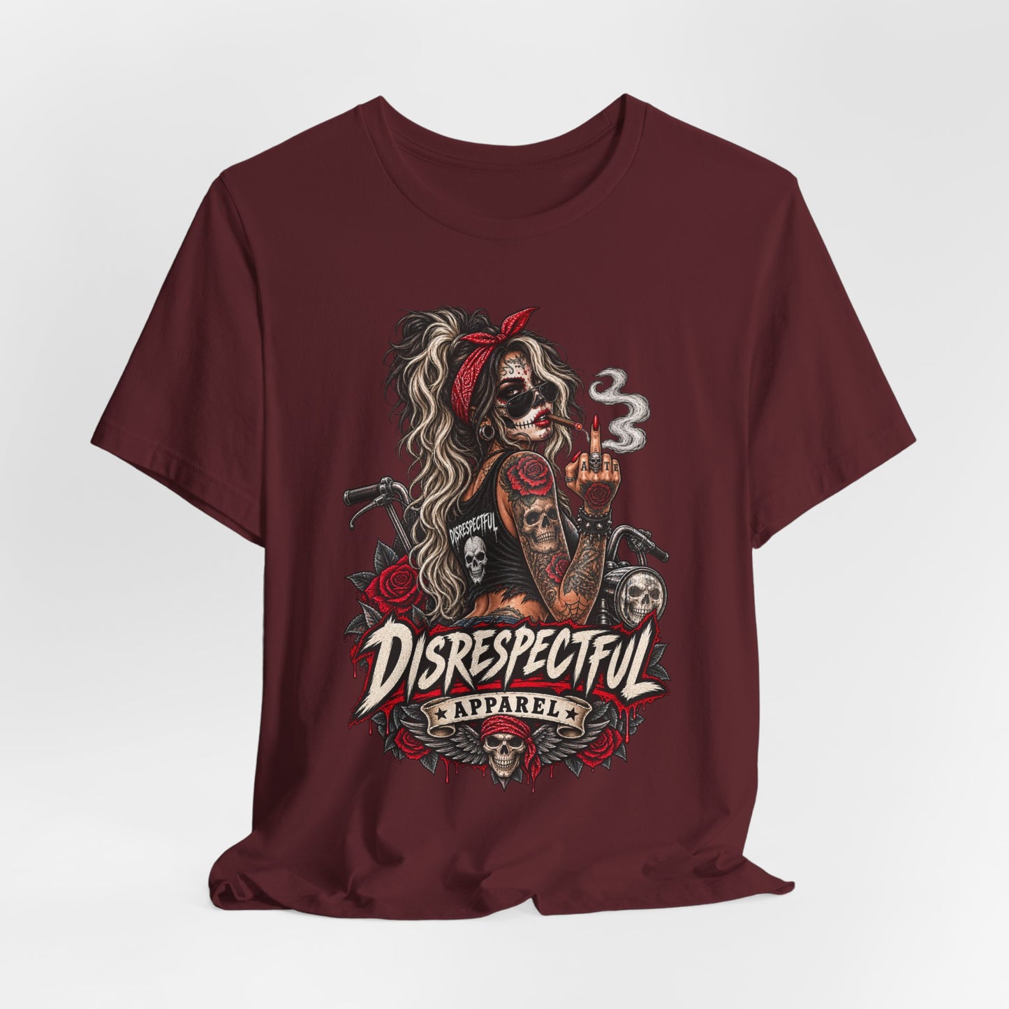 Disrespectful Apparel Skull Pin-Up Tee