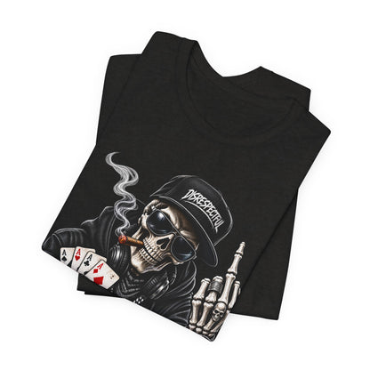 Skull Poker Tee — Skeleton Gambler Graphic Tee