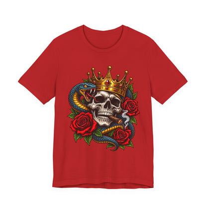 Skull King Crown Tee — Snake, Roses & Smoking Skull Graphic Tee