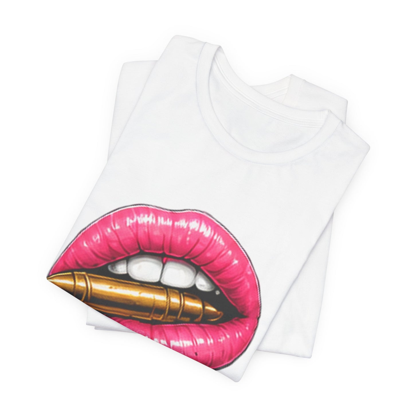 Kiss Kiss Bang Bang — Pink Lip & Bullet Graphic Tee