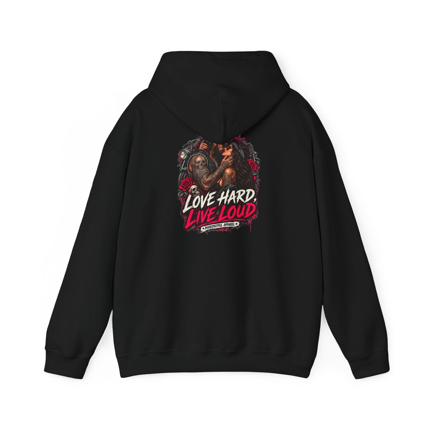 Love Hard, Live Loud — Back-Print Graphic Hoodie