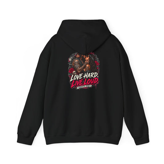 Love Hard, Live Loud — Back-Print Graphic Hoodie