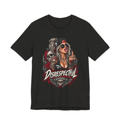 Defiant Pin-Up Skull — Disrespectful Graphic Tee