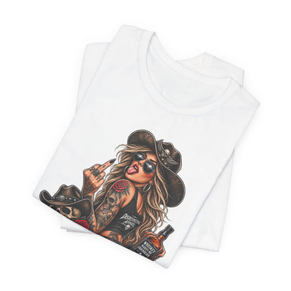 Whiskey Makes Me Friendlier Graphic Tee — Vintage Cowgirl Whiskey Shirt