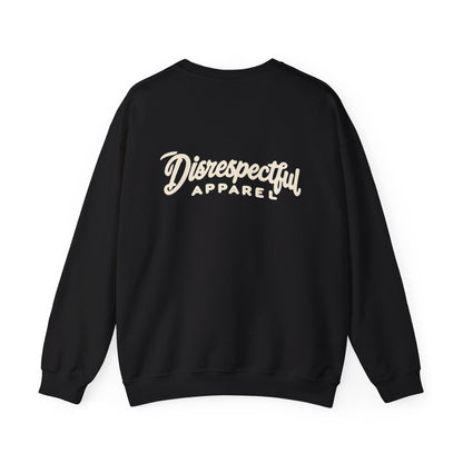 DA Script Logo — White — Back-Print Graphic Crewneck