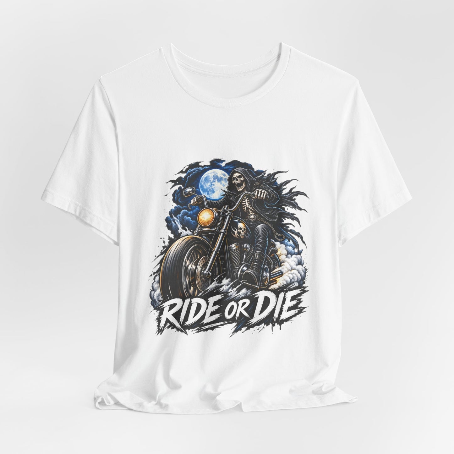 Ride or Die Motorcycle Tee — Biker Skull Rider Graphic Shirt