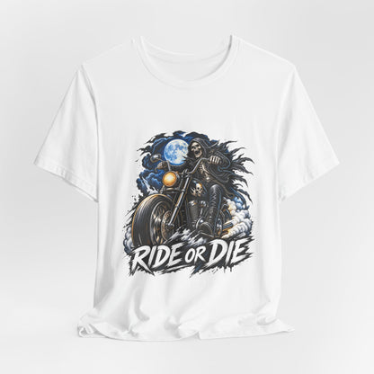 Ride or Die Motorcycle Tee — Biker Skull Rider Graphic Shirt