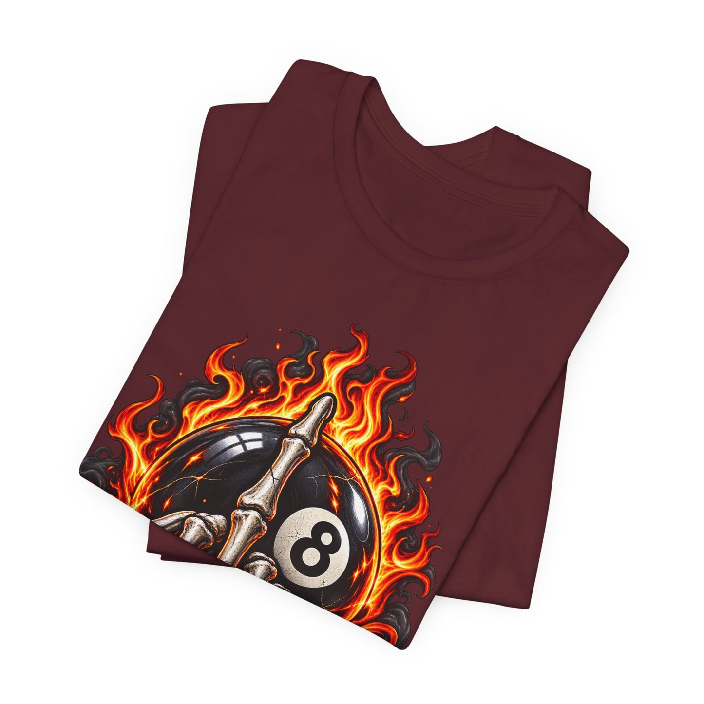 Flaming Skeleton 8-Ball Tee — Billiards Rock Tee
