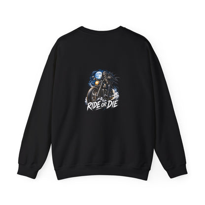 Ride or Die Motorcycle — Back-Print Graphic Crewneck