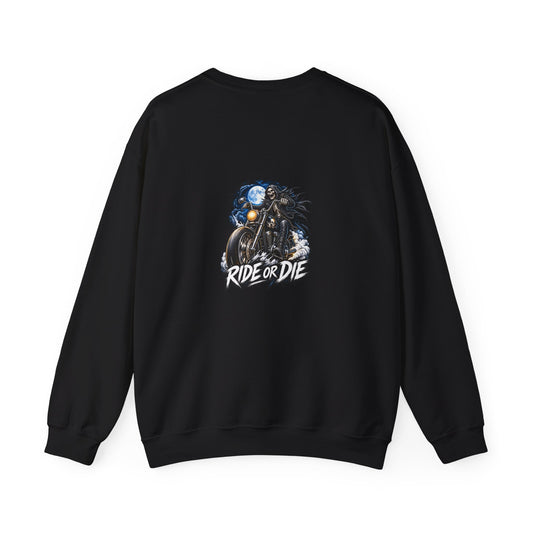 Ride or Die Motorcycle — Back-Print Graphic Crewneck