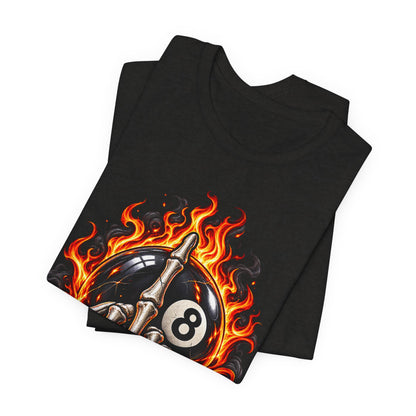 Flaming Skeleton 8-Ball Tee — Billiards Rock Tee