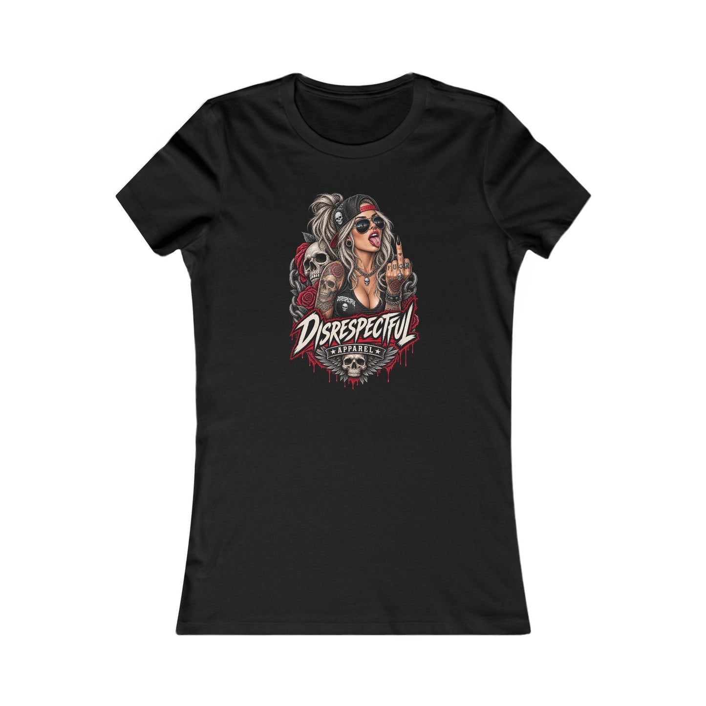 Defiant Pin-Up Skull — Women's Favorite Graphic Tee