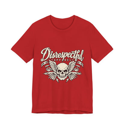 Disrespectful Apparel Skull Tee - Vintage Winged Skull Graphic Shirt