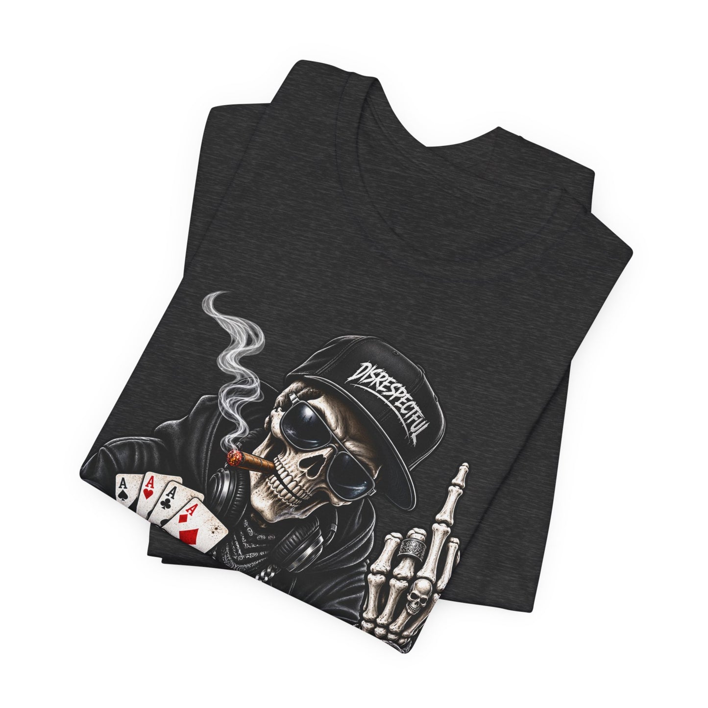 Skull Poker Tee — Skeleton Gambler Graphic Tee