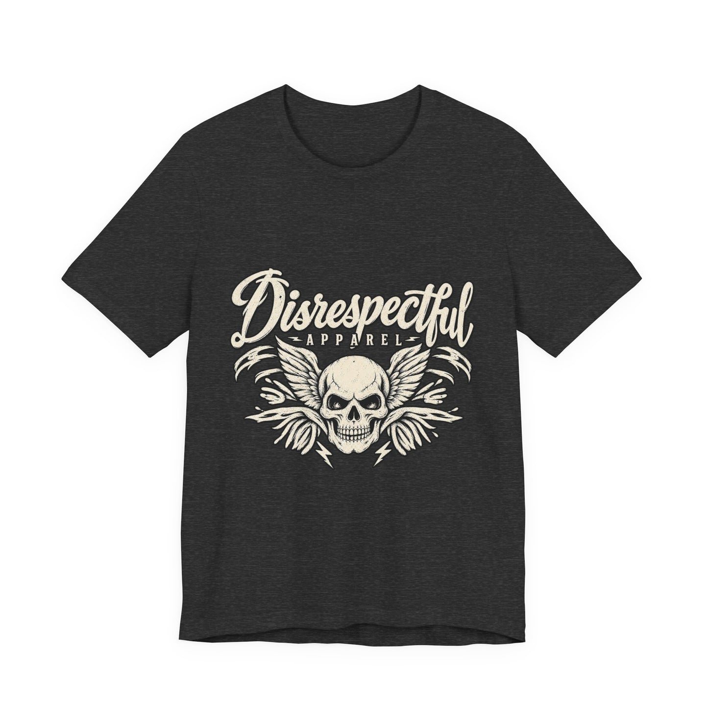 Disrespectful Apparel Skull Tee - Vintage Winged Skull Graphic Shirt