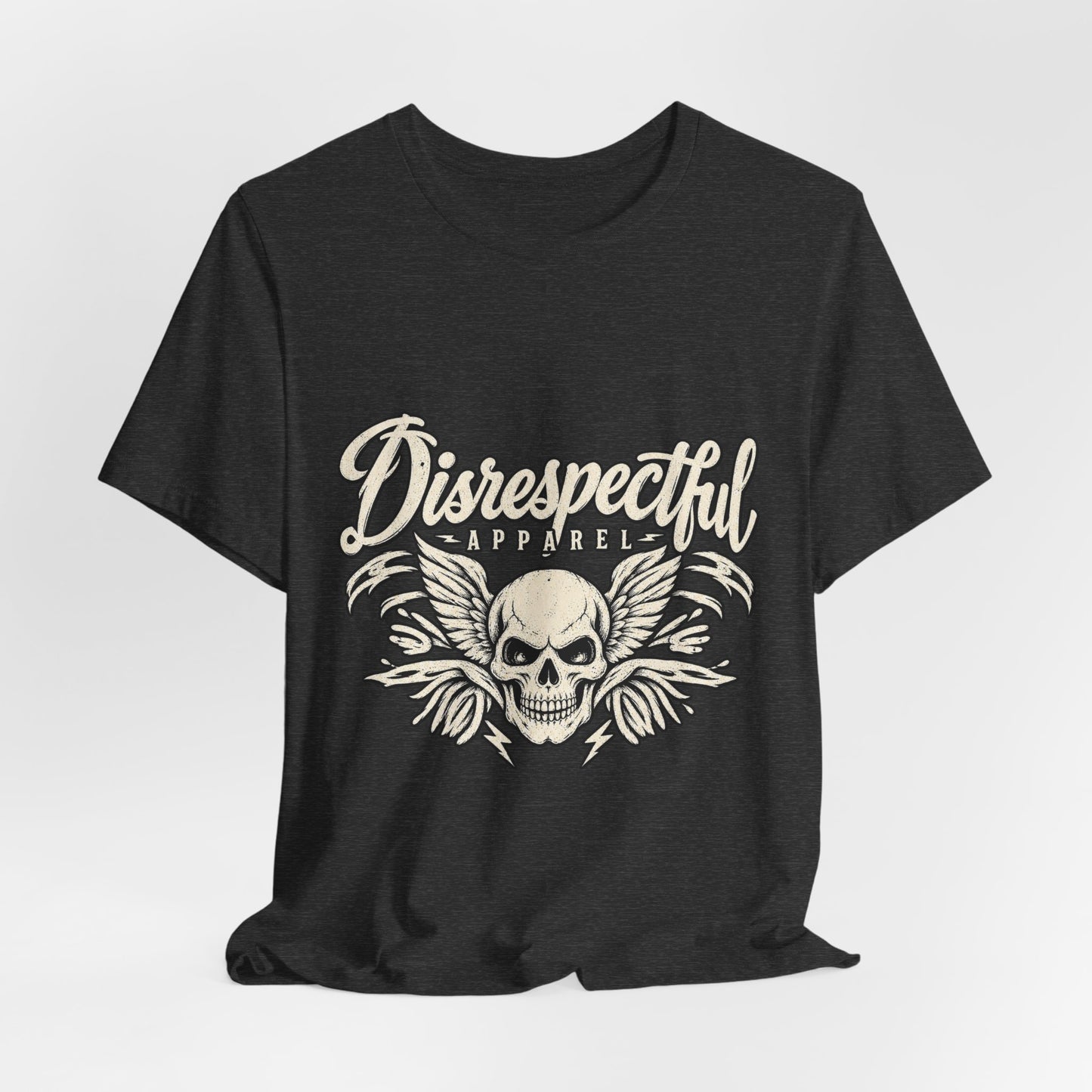 Disrespectful Apparel Skull Tee - Vintage Winged Skull Graphic Shirt