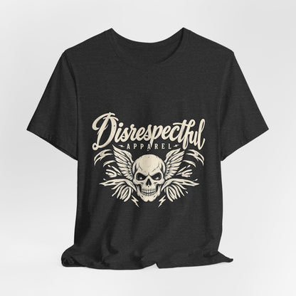 Disrespectful Apparel Skull Tee - Vintage Winged Skull Graphic Shirt