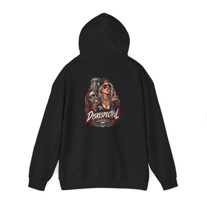 Defiant Pin-Up Skull — Back-Print Graphic Hoodie