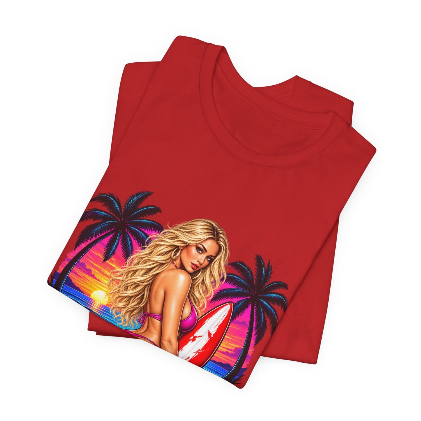 Beach Babe Graphic Tee — "Disrespectful Apparel" Retro Surf Pinup T-Shirt