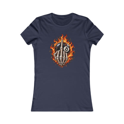 Flaming Skeleton 8-Ball — Women's Favorite Graphic Tee