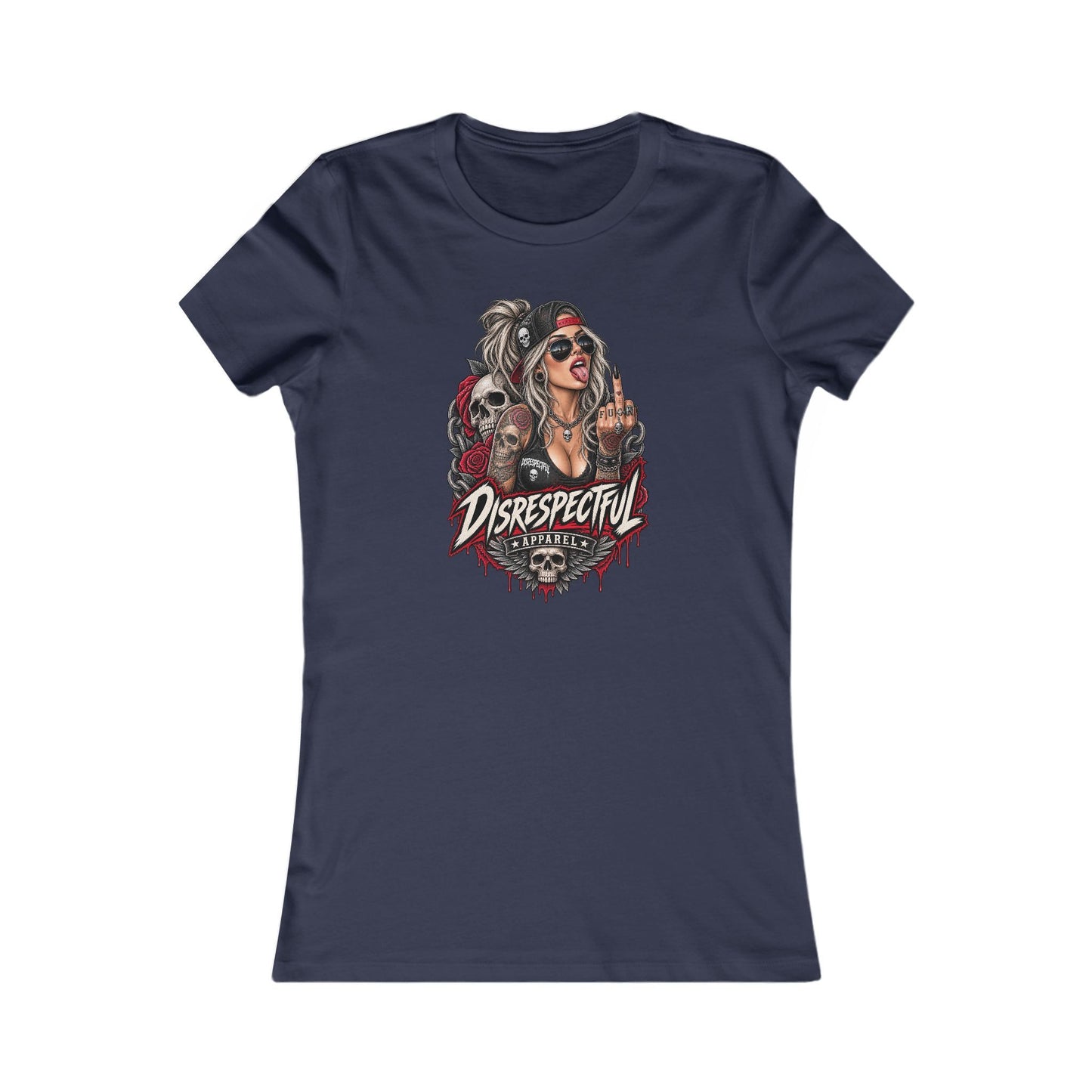Defiant Pin-Up Skull — Women's Favorite Graphic Tee