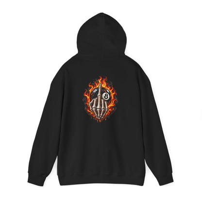 Flaming Skeleton 8-Ball — Back-Print Graphic Hoodie
