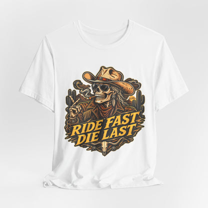 Ride Fast Die Last Motorcycle Tee - Skull Biker Graphic Tee
