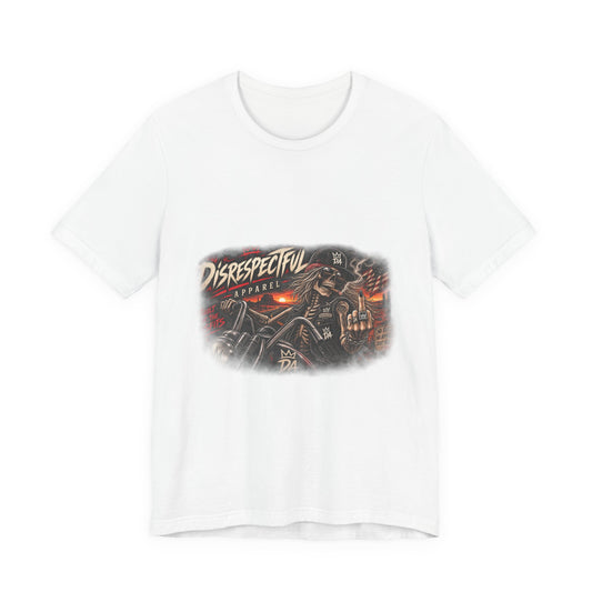 Disrespectful Streetwear Tee — Vintage Biker Skull Graphic T-Shirt