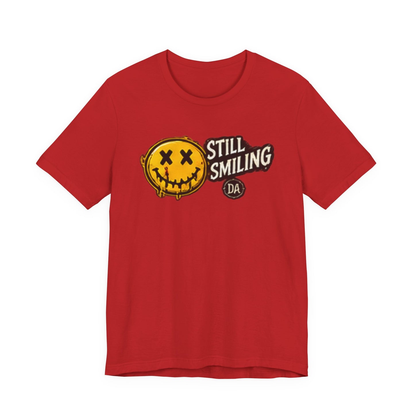 Still Smiling Tee — Grunge Smiley Graphic Tee
